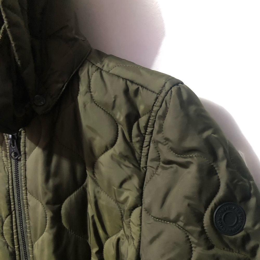 French Connection Puffer Olive Green Jacket with cap for Women - Picture 8 of 9